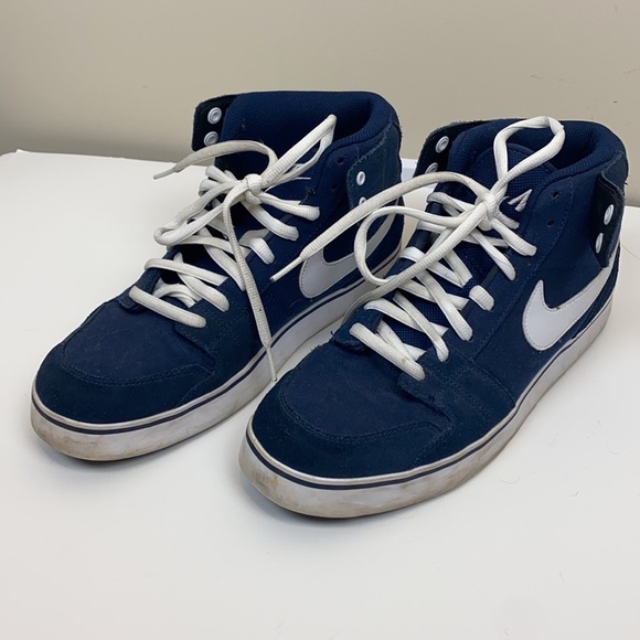 Nike || Ruckus Mid 387174-401; Size 11; Navy & White - Picture 3 of 16